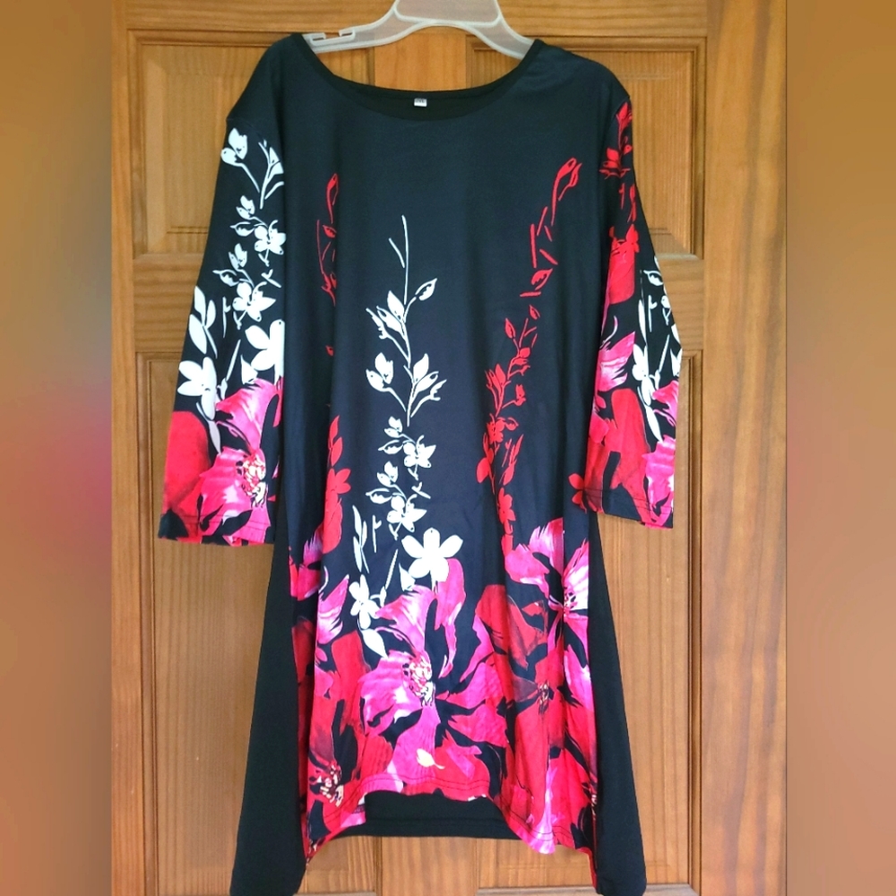 Black, Red, Pink Blouse- Size 2XL